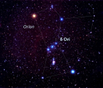 Hvězda delta Ori v souhvězdí Orionu