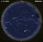 mapa oblohy pro 48. týden 2010, zdroj: Stellarium