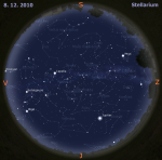 mapa oblohy pro 49. týden 2010, zdroj: Stellarium