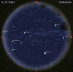 mapa oblohy pro 49. týden 2010, zdroj: Stellarium