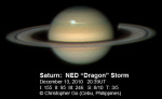 Výrazná bouře na severní polokouli Saturnu, autor: Christopher Go, Filipíny, 13. 12. 2010