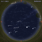 Mapa oblohy pro 2. týden 2011, zdroj: Stellarium