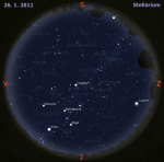 Mapa oblohy pro 4. týden 2011, zdroj: Stellarium