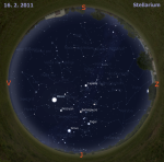 Mapa oblohy pro 7. týden 2011, zdroj: Stellarium