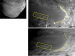 Dynamická eroze na povrchu jádra komety 9P Tempel. Zdroj: NASA.