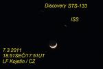Discovery, ISS a Měsíc. Autor: Luděk Fík