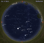 Mapa oblohy pro 11. týden 2011, zdroj: Stellarium