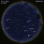 Mapa oblohy pro 13. týden 2011, zdroj: Stellarium