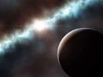 Nově zrozená exoplaneta v představě malíře