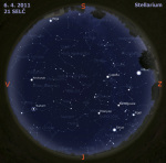 Mapa oblohy pro 14. týden 2011, zdroj: Stellarium