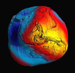 Zemský geoid podle měření družice GOCE