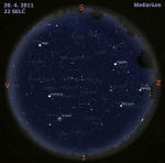 Mapa oblohy pro 16. týden 2011, zdroj: Stellarium