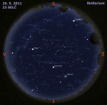 Mapa oblohy 25. 5. 2011, zdroj: Stellarium