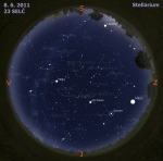 Mapa oblohy 8. 6. 2011, zdroj: Stellarium