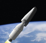 Evropský bezpilotní raketoplán IXV před navedením na OD - kresba