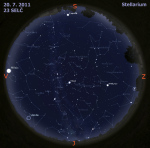 Mapa oblohy 20. 7. 2011, zdroj: Stellarium