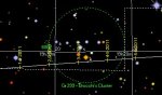 Kometa Garradd a hvězdné uskupení Ramínko. Zdroj: Skymap.