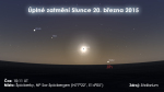 Úplné zatmění Slunce 20. března 2015 na Špicberkách. Zdroj: Stellarium.
