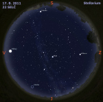 Mapa oblohy 17. 8. 2011, zdroj: Stellarium