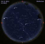 Mapa oblohy 24. 8. 2011, zdroj: Stellarium