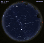 Mapa oblohy 31. 8. 2011, zdroj: Stellarium