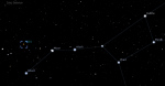 Mapka oblohy s polohou galaxie M101. Zdroj: Stellarium.org.
