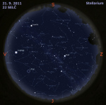 Mapa oblohy 21. 9. 2011, zdroj: Stellarium