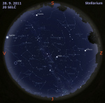 Mapa oblohy 28. 9. 2011, zdroj: Stellarium