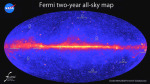Mapa oblohy na základě pozorování družice Fermi