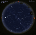 Mapa oblohy 19. 10. 2011, zdroj: Stellarium