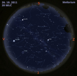 Mapa oblohy 26. 10. 2011, zdroj: Stellarium