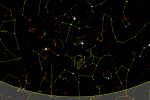Vyhledávací mapka pro kometu Garradd od října do prosince 2011. Zdroj: Skymap.