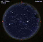 Mapa oblohy 16. 11. 2011, zdroj: Stellarium