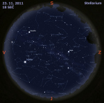 Mapa oblohy 23. 11. 2011, zdroj: Stellarium