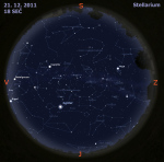 Mapa oblohy 21. 12. 2011, zdroj: Stellarium