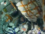 Aktuální záběr z paluby Sojuzu. Autor: TV NASA