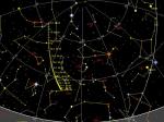 Vyhledávací mapka pro kometu Garradd od ledna do března 2012. Zdroj: Skymap.