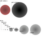 HIP 11952 - nejstarší planetární soustava ve vesmíru; porovnání velikostí