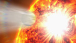 Změny v atmosféře exoplanety HD 189733b - kresba