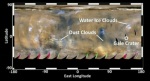 Včera zveřejněná aktuální meteorologická mapa Marsu ze sondy MRO. Autor: NASA