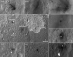 Jednotlivé části, které pomohly Curiosity přistát na snímku MRO/HiRISE. NASA/JPL-Caltech