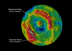 Topografická mapa jižní polokoule planetky Vesta