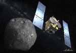 Připravovaná japonská sonda Hayabusa 2 u cílového asteroidu - kresba Autor: JAXA