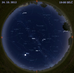 Mapa oblohy 24. října 2012 v 19 hodin SELČ. Data: Stellarium Autor: Martin Gembec