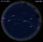 Mapa oblohy 12. prosince 2012 v 18 hodin SEČ. Autor: Martin Gembec