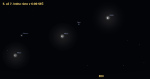 Měsíc, Spika a Saturn 5. až 7. ledna 2013. Data: Stellarium Autor: Martin Gembec
