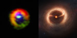 Srovnání pozorování ALMA s představou disku a plynových proudů u hvězdy HD 142527 - eso1301 Autor: ALMA (ESO/NAOJ/NRAO)/M. Kornmesser (ESO), S. Casassus et al.