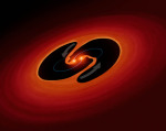 Mladá dvojhvězda LRLL 54361  Autor: NASA/ESA/JPL