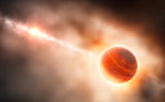 p5edstava obří plynné planety formující se v disku kolem hvězdy HD 100546 Autor: ESO/L. Calçada