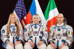 Posádka Sojuzu TMA-09M. Zleva K. Nybergová, F. Jurčichin a L. Parmittano Autor: NASA